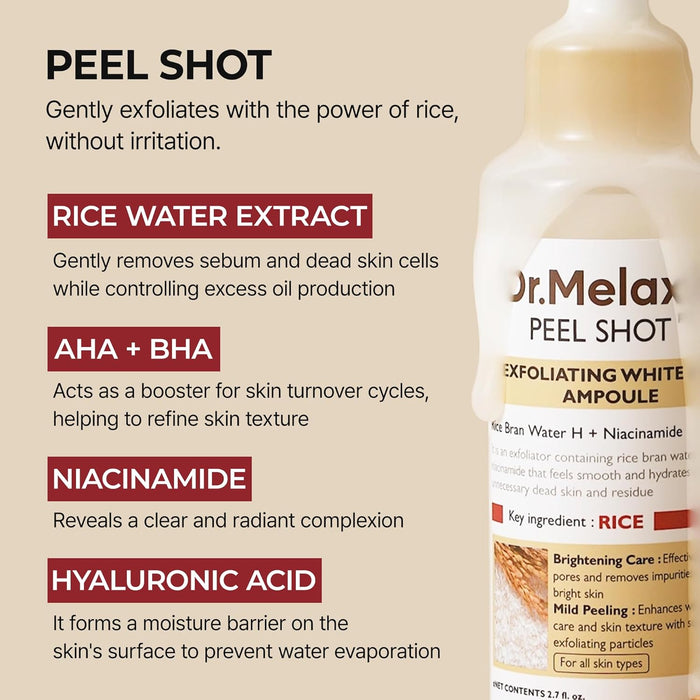 [DR.MELAXIN] Peel Shot Glow White Rice Peeling Ampoule