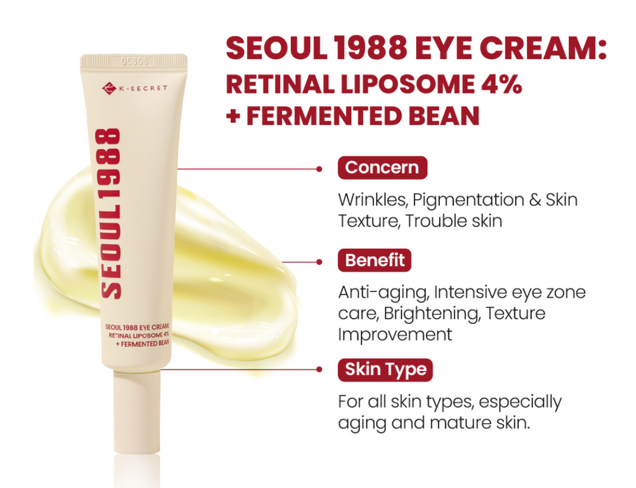 [KSECRET] SEOUL 1988 Eye Cream : Retinal Liposome 4% + Fermented Bean