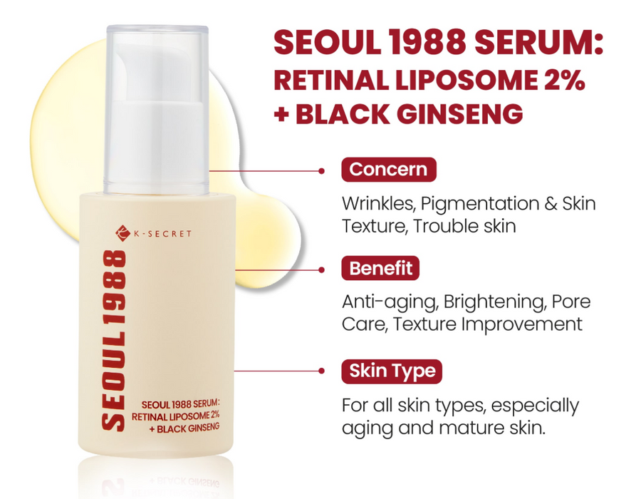 [KSECRET] SEOUL 1988 Serum : Retinal Liposome 2% + Black Ginseng